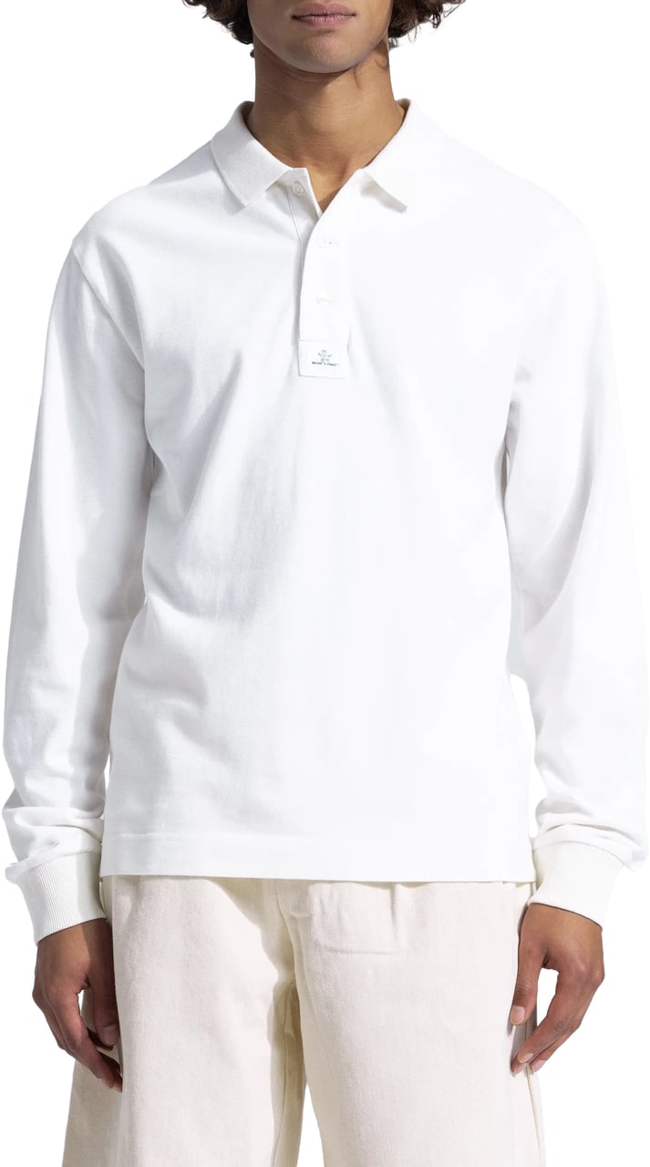 Bram's Fruit Pique Polo Longsleeve - White Wit