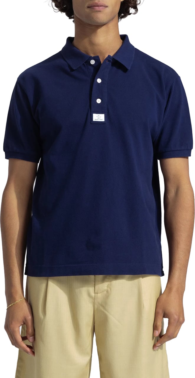 Bram's Fruit Pique Polo - Navy Blauw