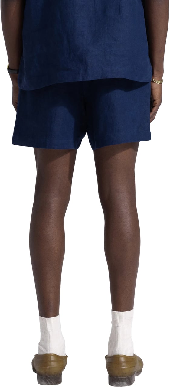 Bram's Fruit Garden Hose Linen Shorts - Navy Blauw