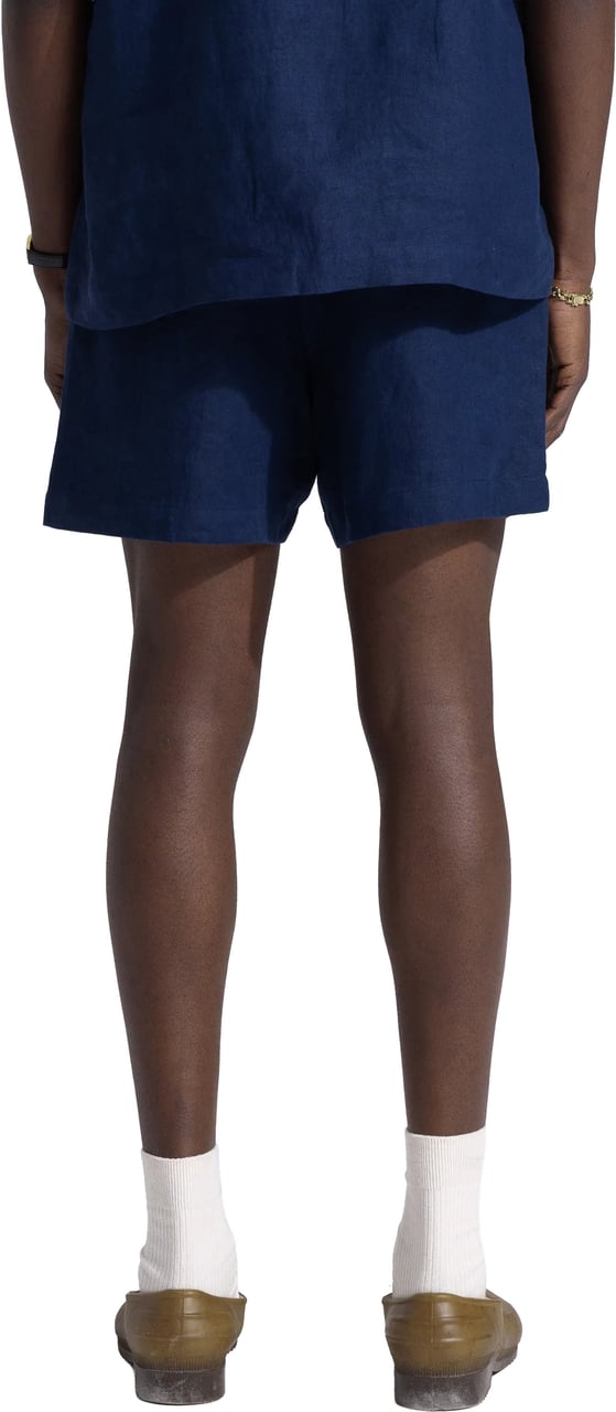 Bram's Fruit Garden Hose Linen Shorts - Navy Blauw
