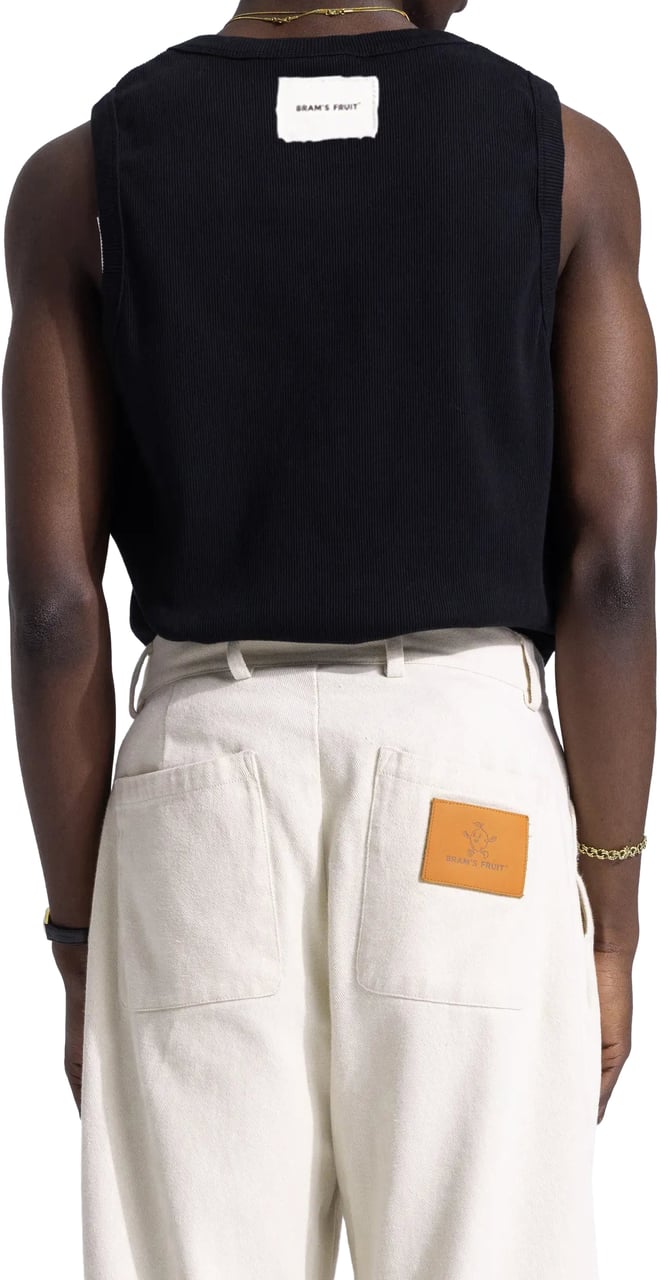 Bram's Fruit Heavy Rib Tanktop - Black Zwart