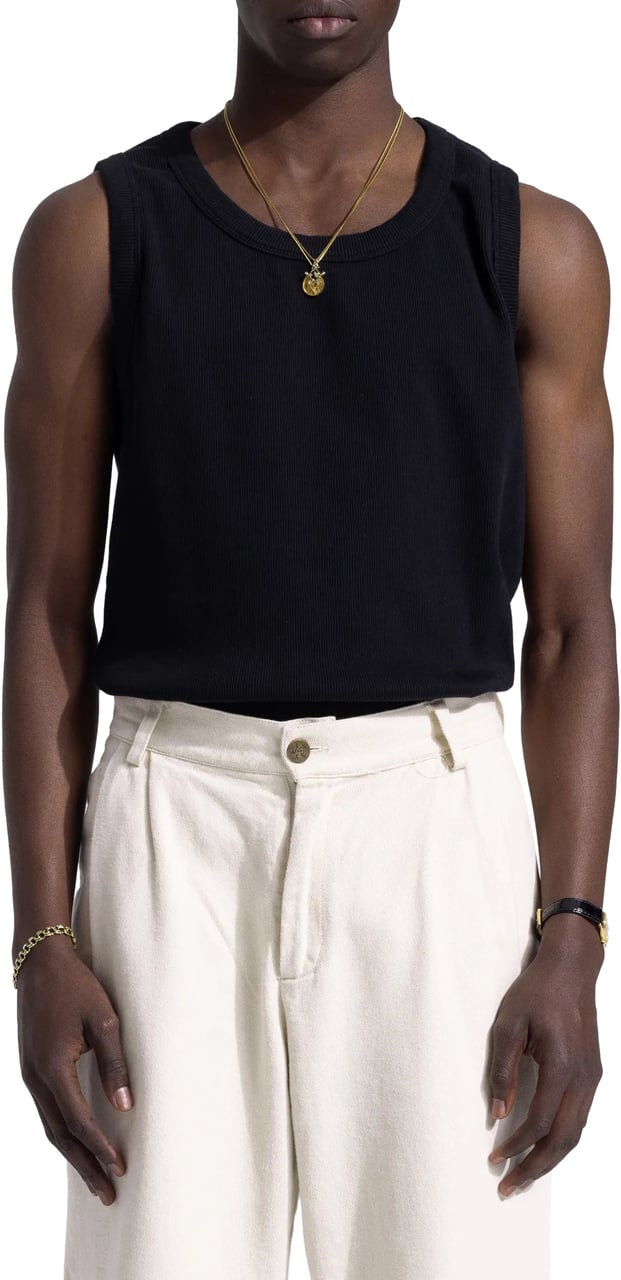 Bram's Fruit Heavy Rib Tanktop - Black Zwart
