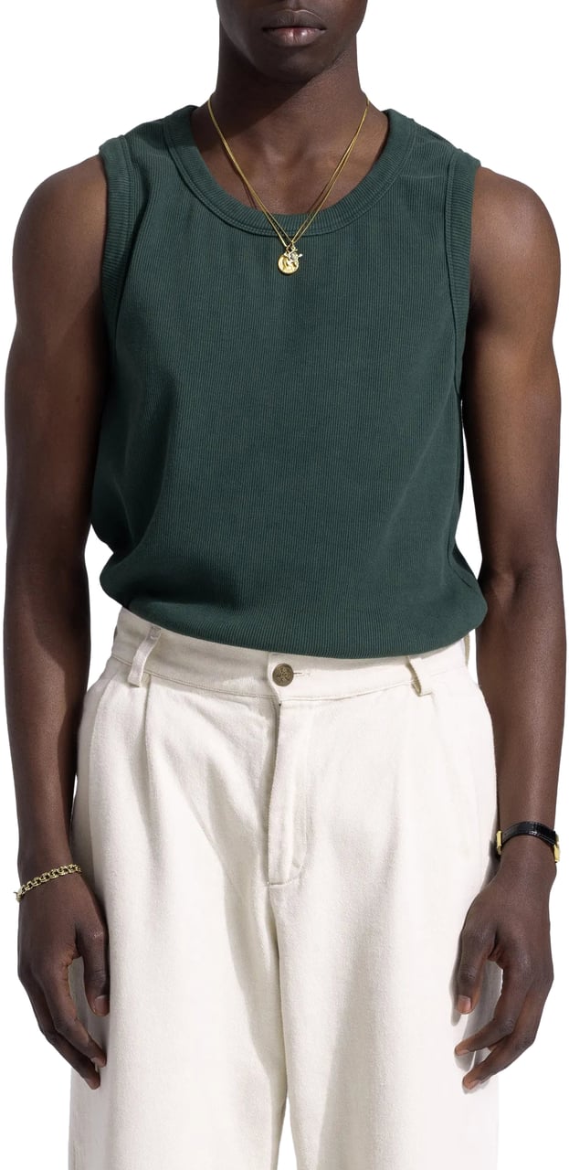 Bram's Fruit Heavy Rib Tanktop - Green Groen