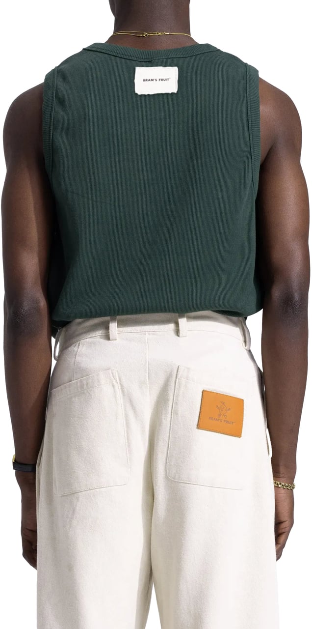 Bram's Fruit Heavy Rib Tanktop - Green Groen
