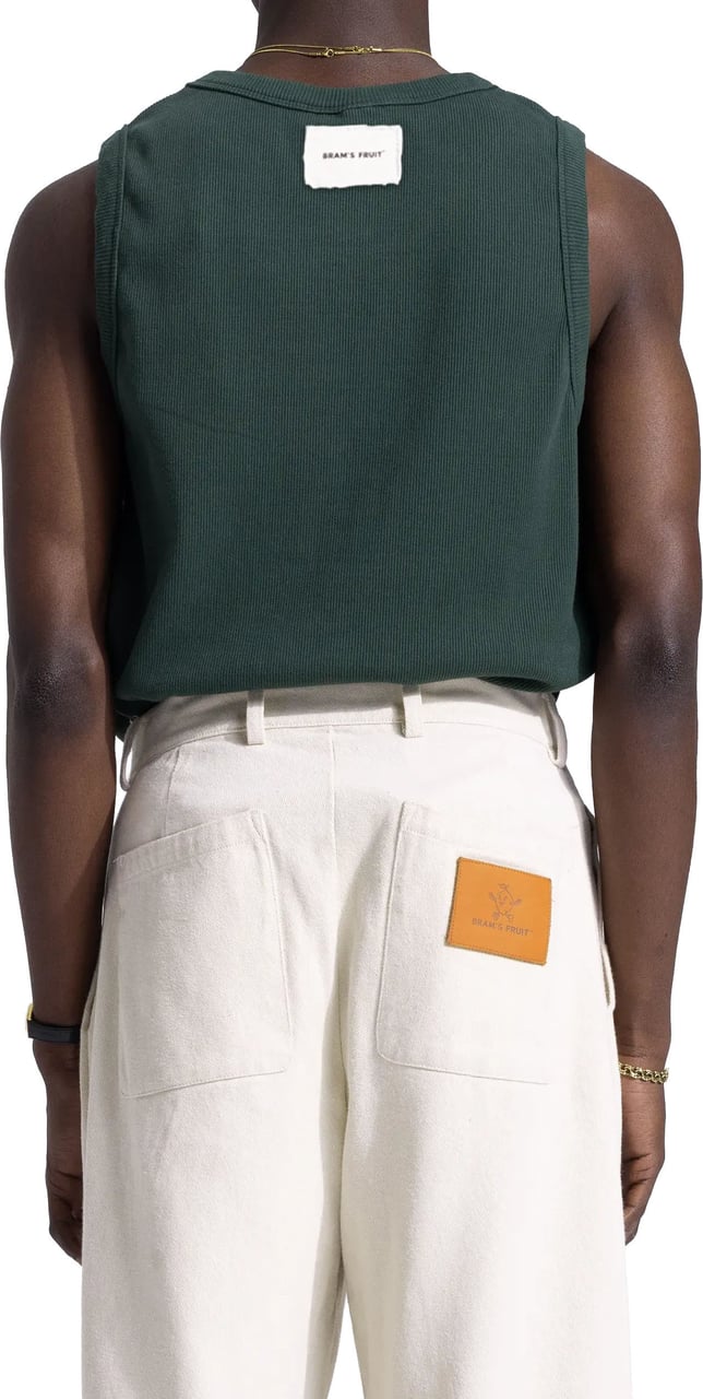 Bram's Fruit Heavy Rib Tanktop - Green Groen