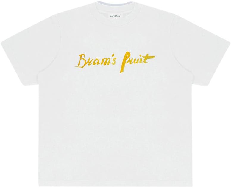 Bram's Fruit Mum's Script Logo T-Shirt - White Wit