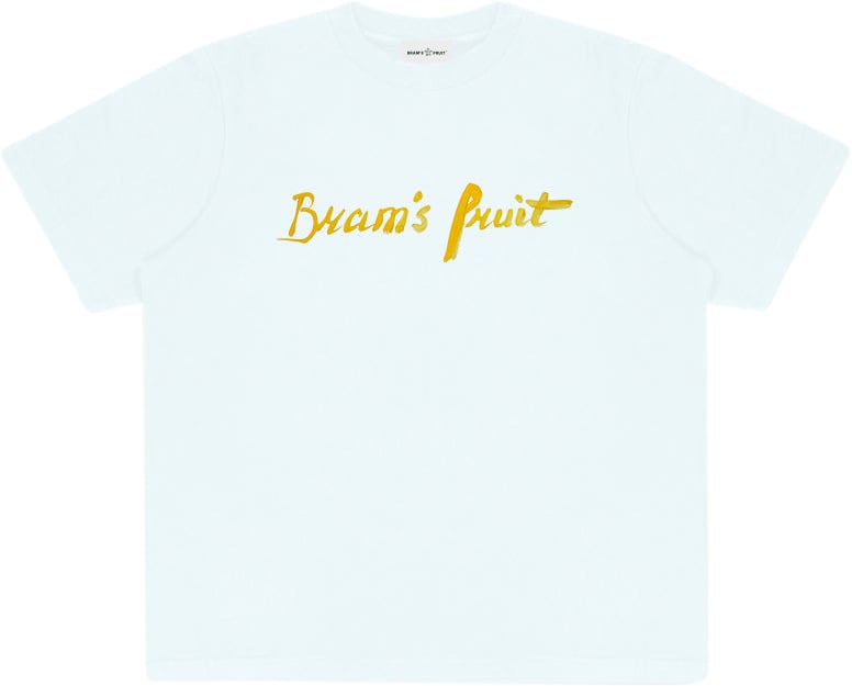 Bram's Fruit Mum's Script Logo T-Shirt - Light Blue Blauw