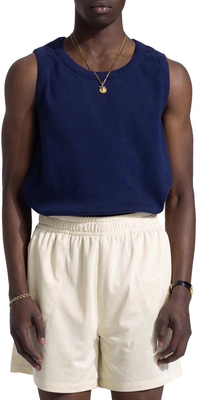 Bram's Fruit Heavy Rib Tanktop - Navy Blauw