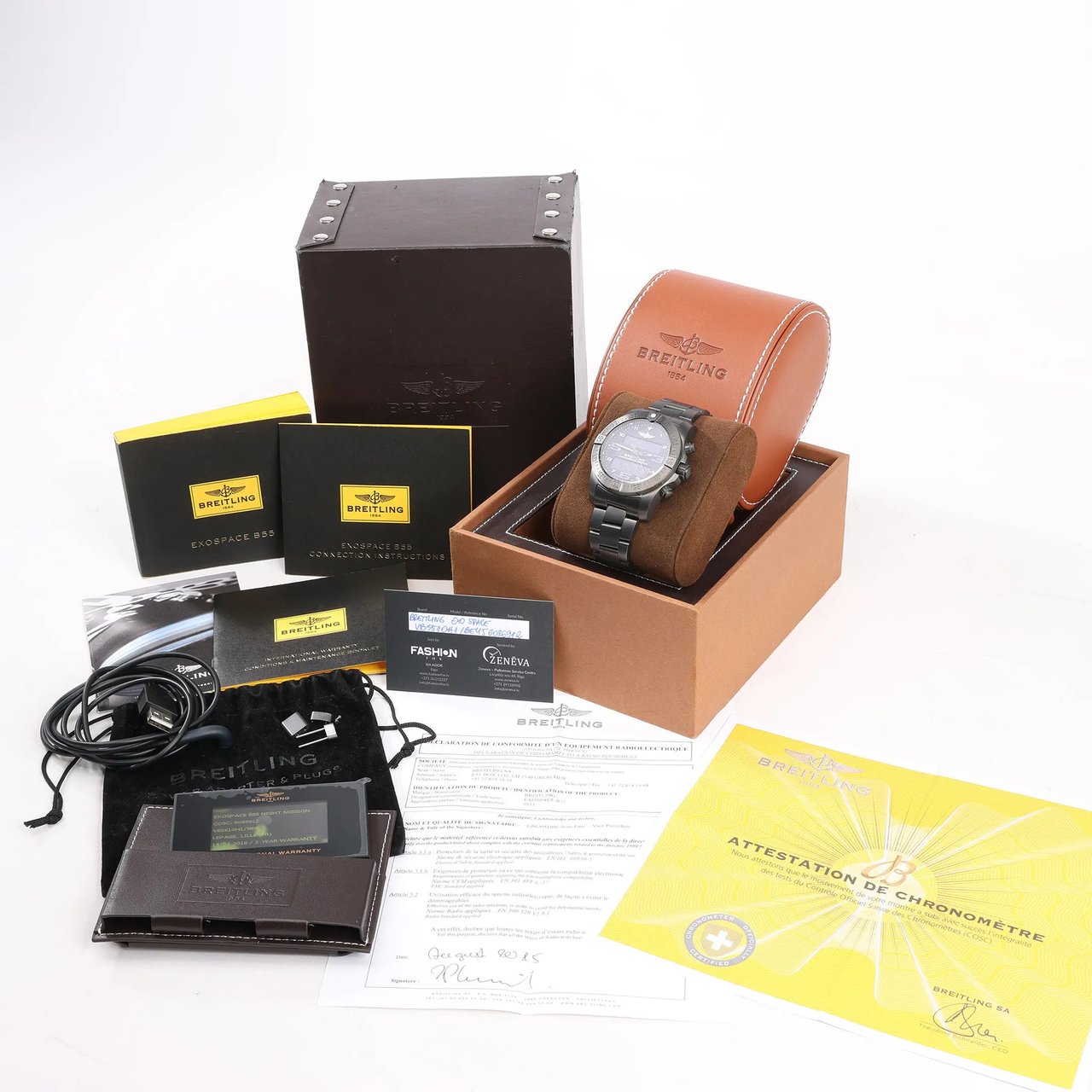 Breitling Breitling Exo space VB5510H1/BE45 6086912 TI AT Digital Black Face Watch Zwart