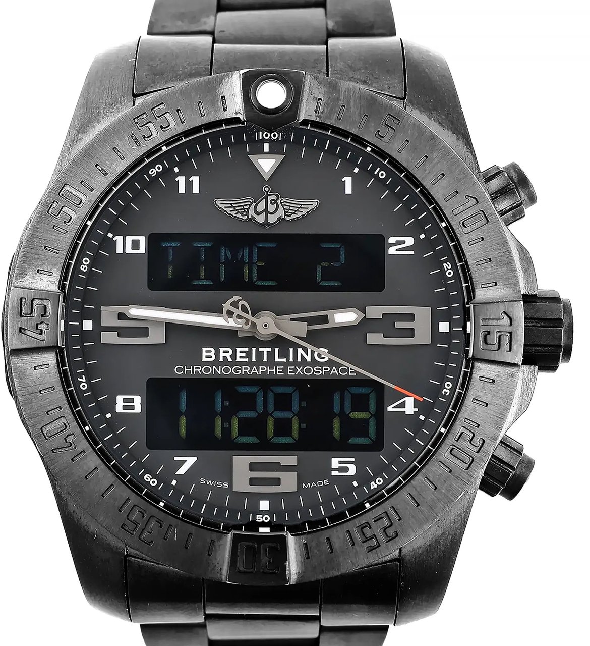 Breitling Breitling Exo space VB5510H1/BE45 6086912 TI AT Digital Black Face Watch Zwart