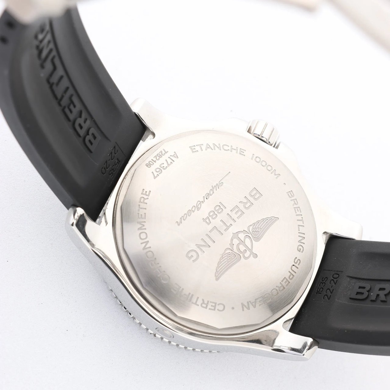 Breitling Breitling Superocean A17367 SS x Rubber AT Watch with Yellow Dial Geel