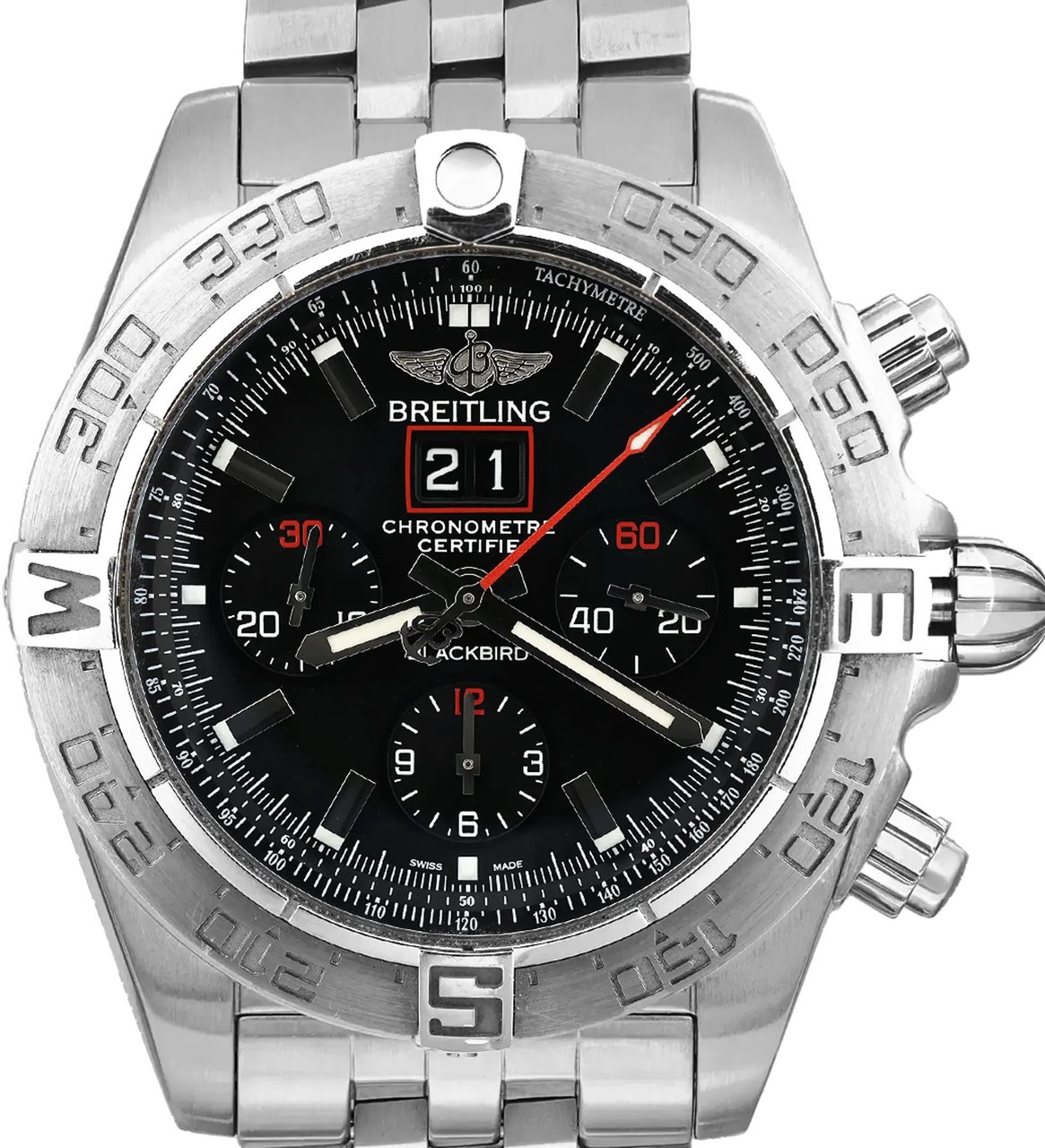 Breitling Breitling Chronomat A440B71PS 2509164 SS AT Watch with Black Dial Zwart