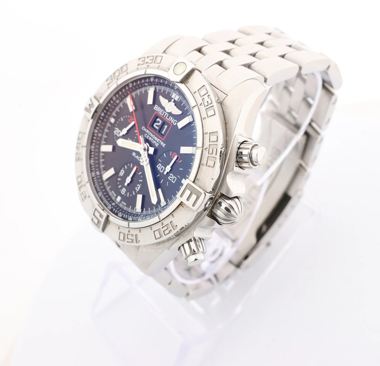 Breitling Breitling Chronomat A440B71PS 2509164 SS AT Watch with Black Dial Zwart