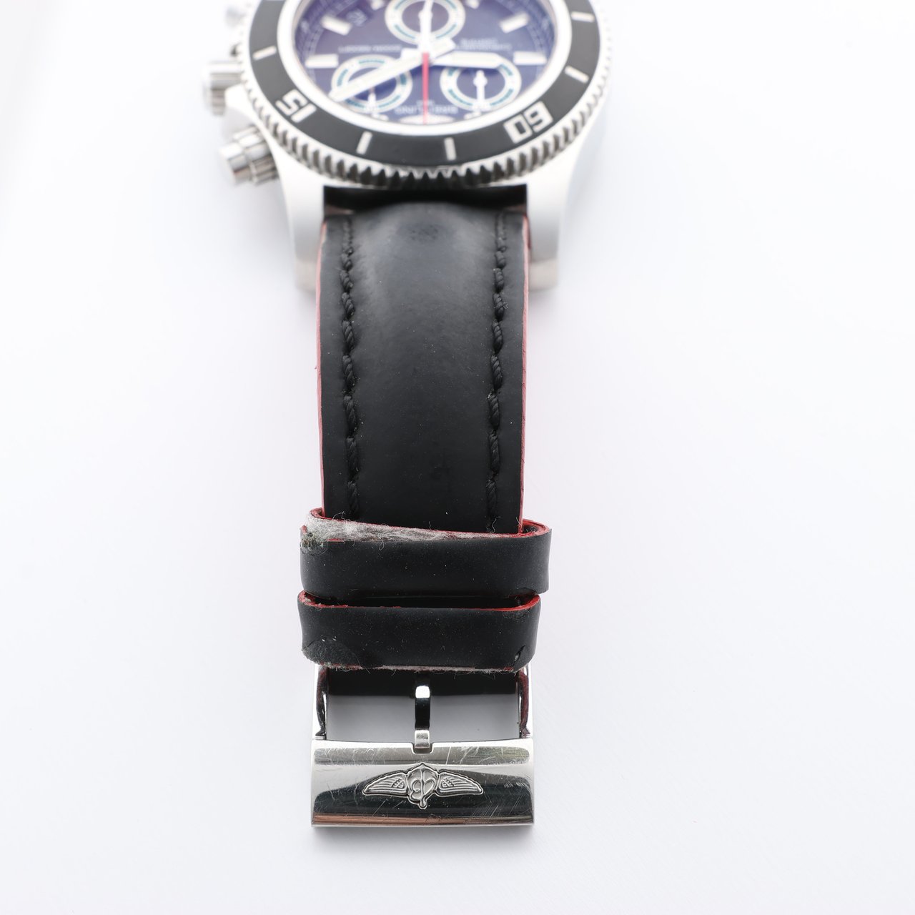 Breitling Breitling Superocean A73310 1322371 SS & Rubber QZ Black Dial Watch Zwart