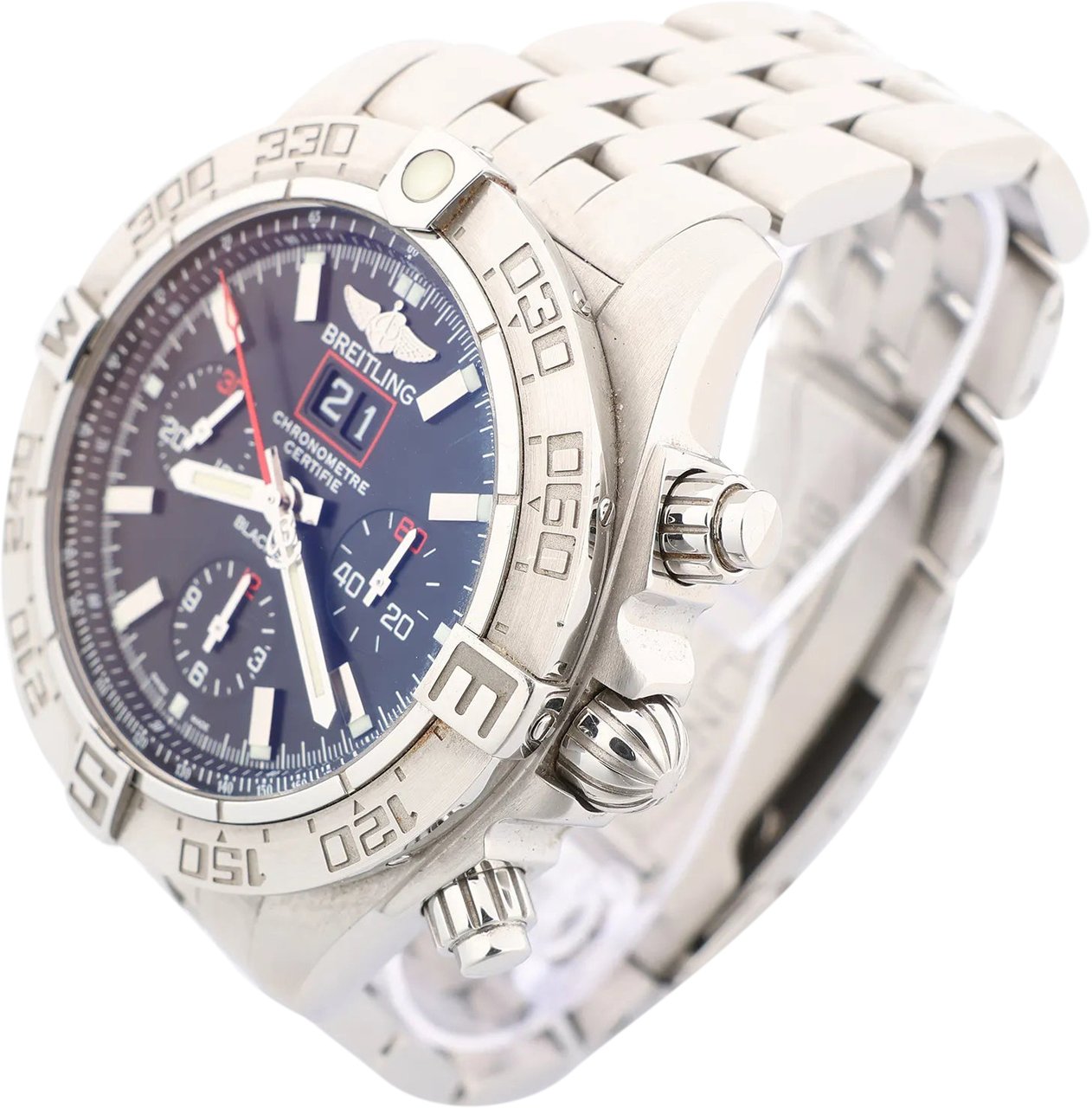 Breitling Breitling Chronomat A440B71PS 2509164 SS AT Watch with Black Dial Zwart