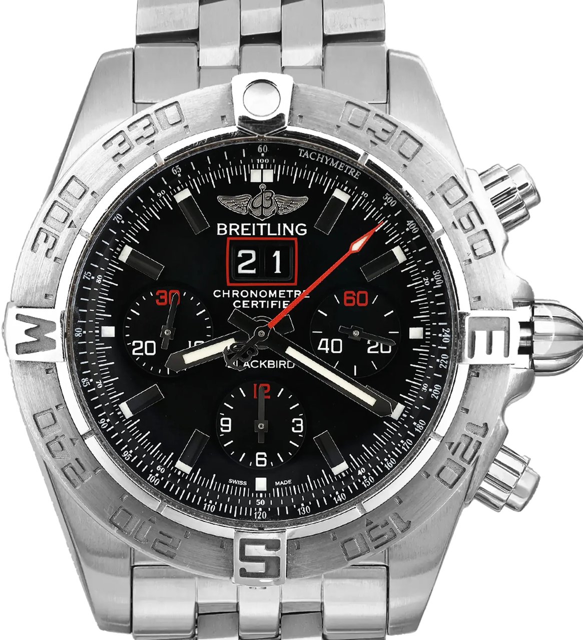Breitling Breitling Chronomat A440B71PS 2509164 SS AT Watch with Black Dial Zwart