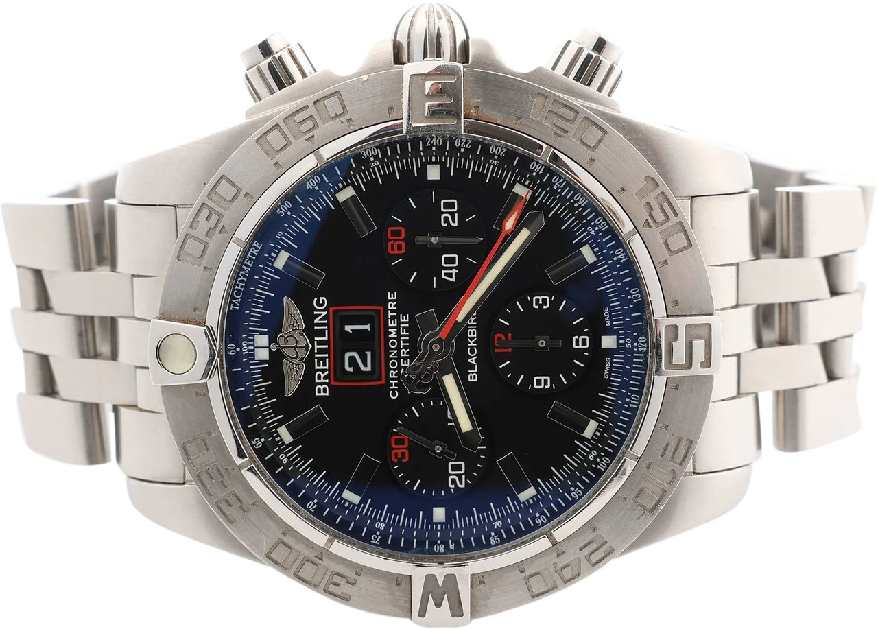 Breitling Breitling Chronomat A440B71PS 2509164 SS AT Watch with Black Dial Zwart