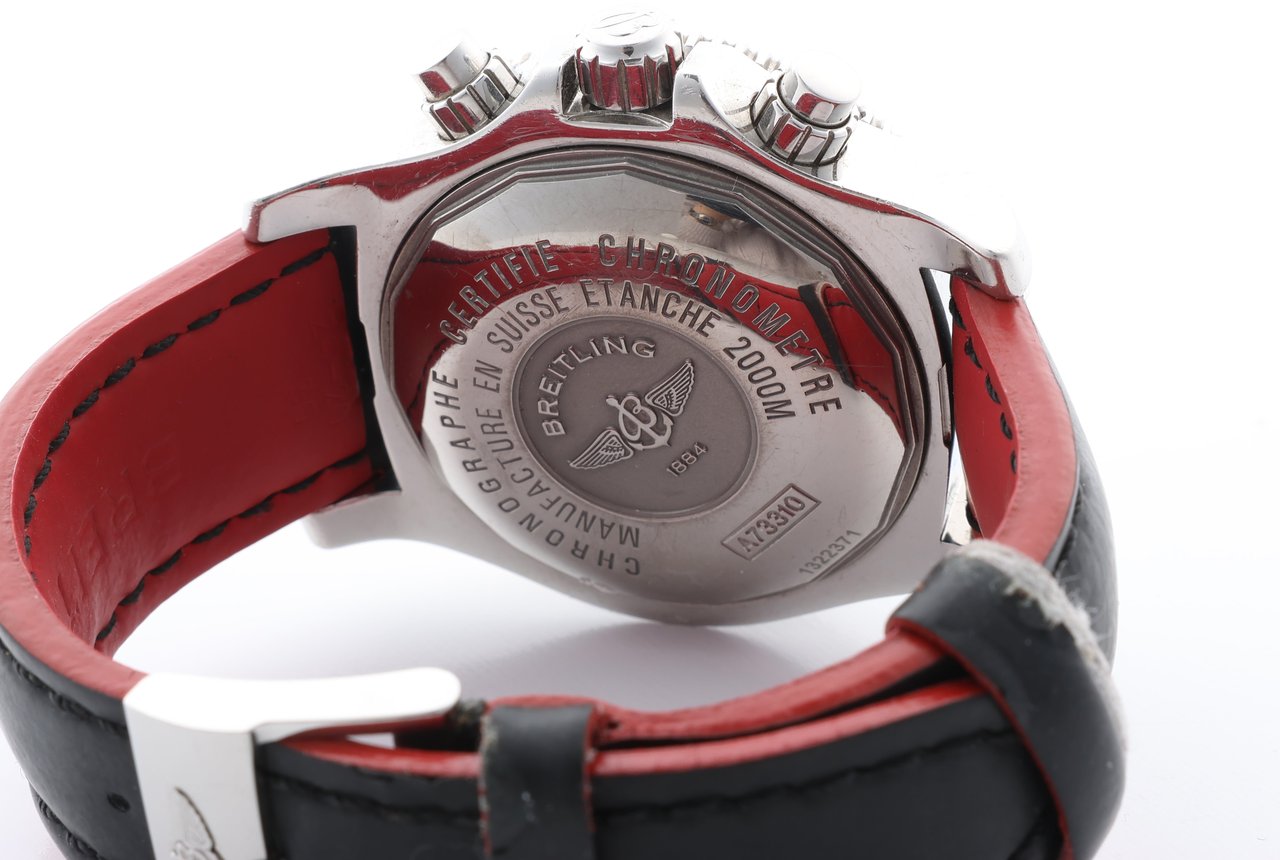 Breitling Breitling Superocean A73310 1322371 SS & Rubber QZ Black Dial Watch Zwart