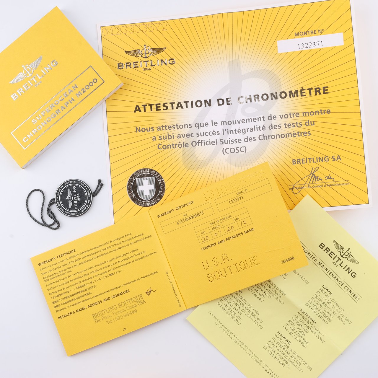 Breitling Breitling Superocean A73310 1322371 SS & Rubber QZ Black Dial Watch Zwart