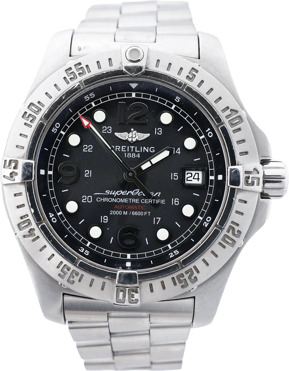 Breitling Superocean A17390 1205290 SS AT Watch with Black Dial Zwart