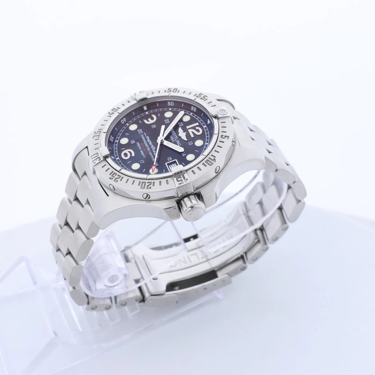 Breitling Superocean A17390 1205290 SS AT Watch with Black Dial Zwart