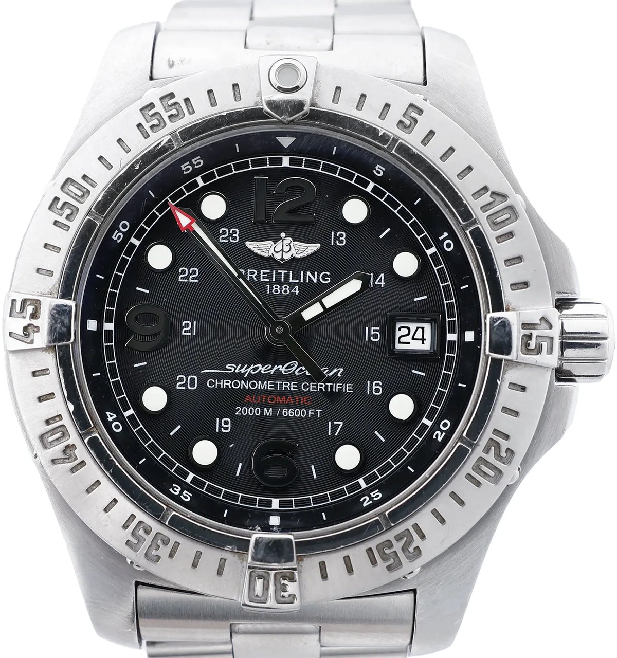 Breitling Superocean A17390 1205290 SS AT Watch with Black Dial Zwart
