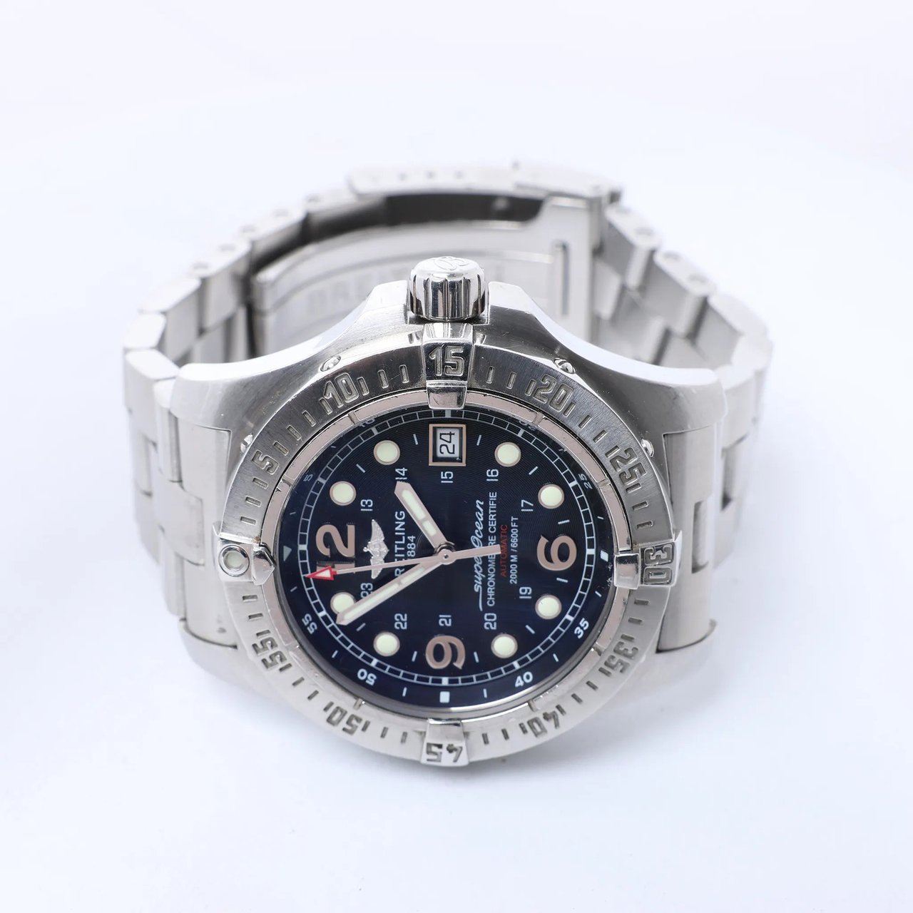 Breitling Superocean A17390 1205290 SS AT Watch with Black Dial Zwart
