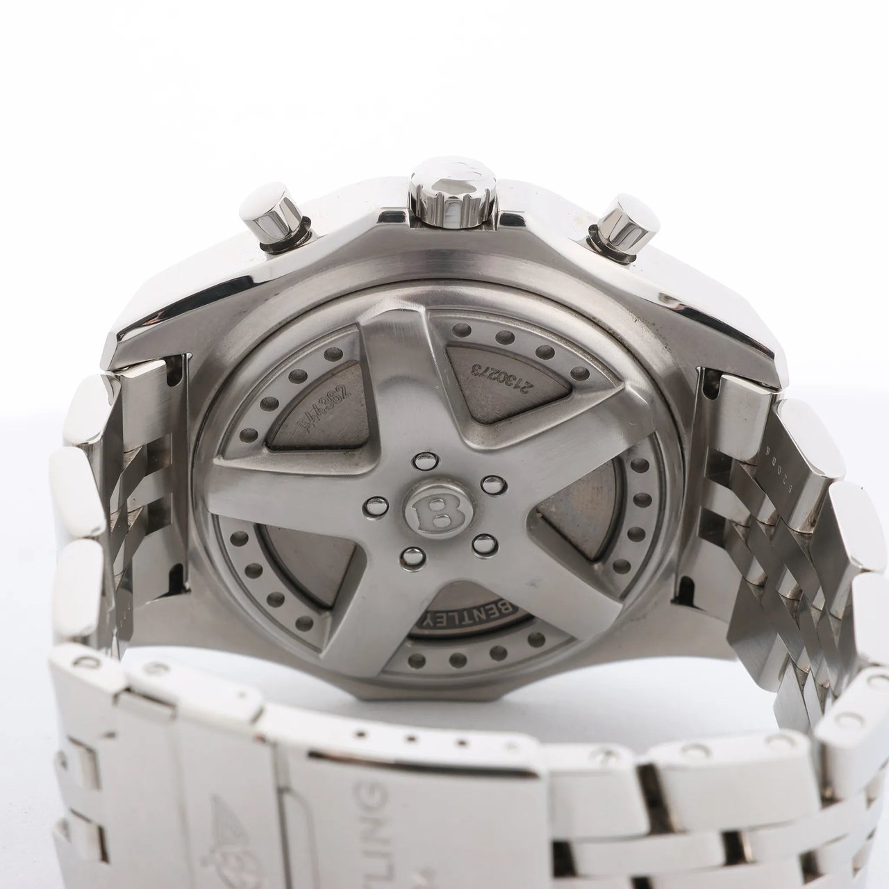 Breitling Bentley A44362 2130273 SS & Rubber AT Watch with Beige Dial Beige