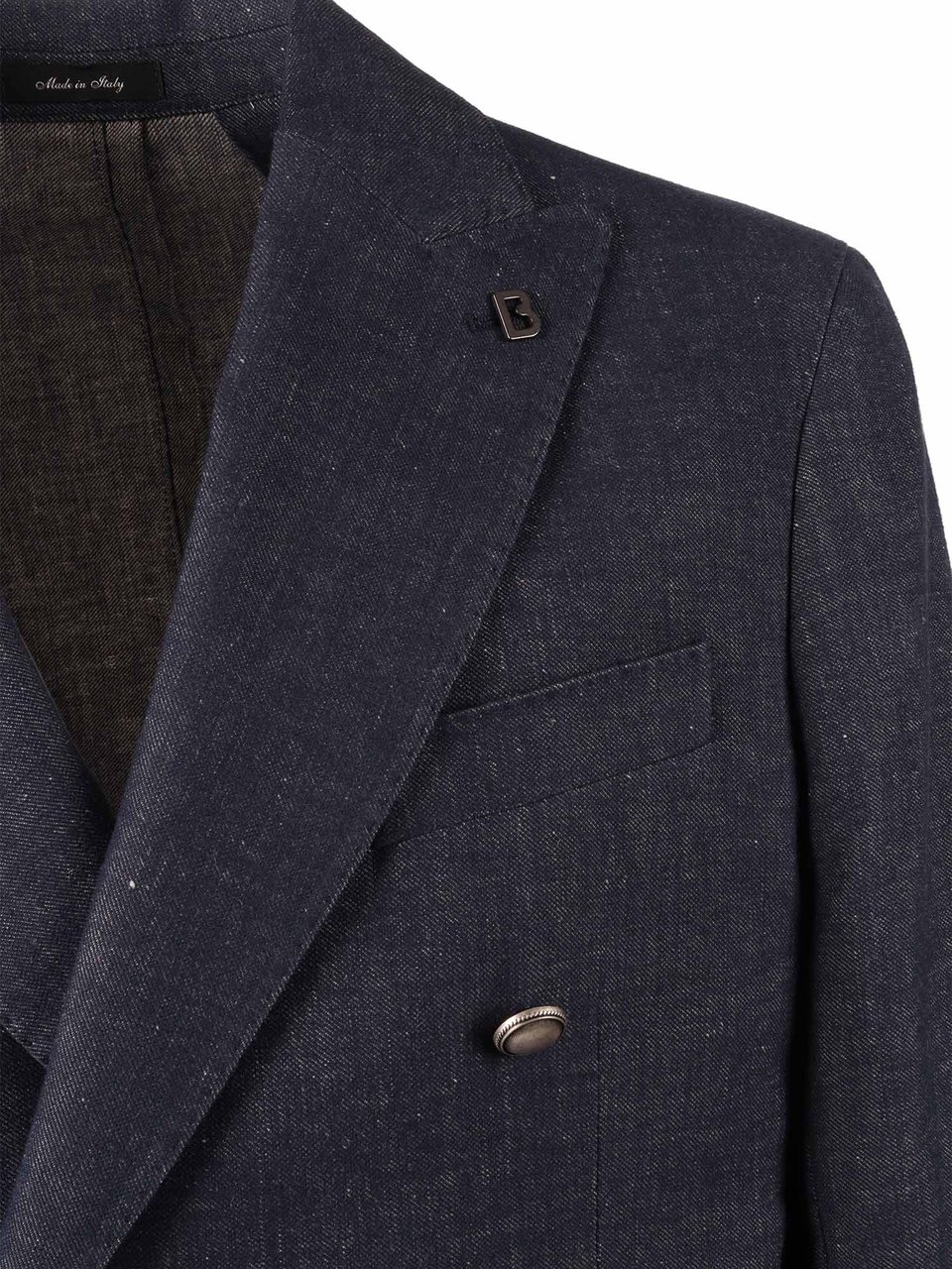 Breras Milano Double Breasted Structured Blazer Zwart