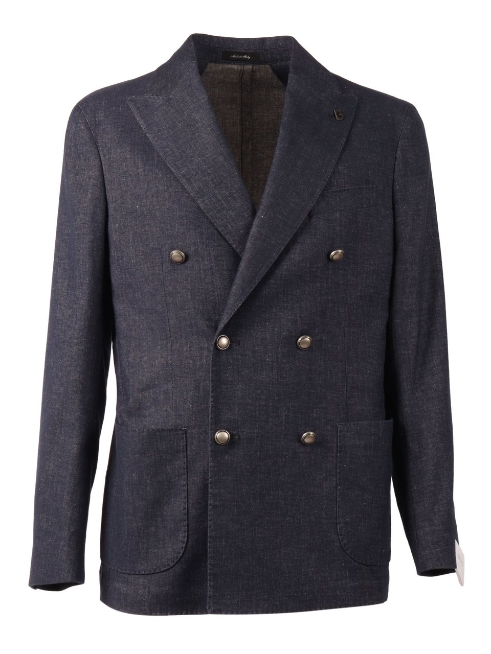 Breras Milano Double Breasted Structured Blazer Zwart