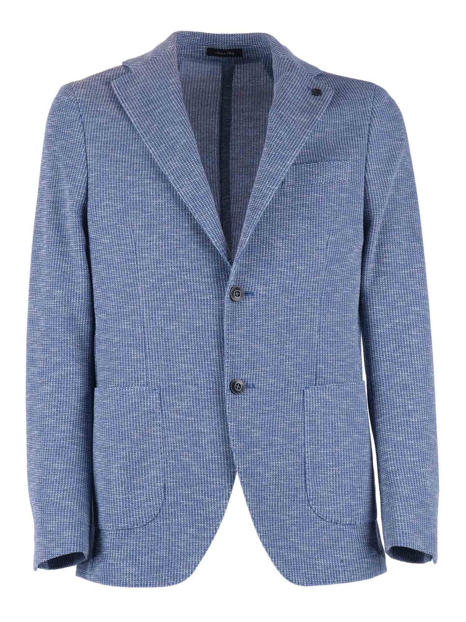 Breras Milano Textured Blue Notch Blazer Blauw