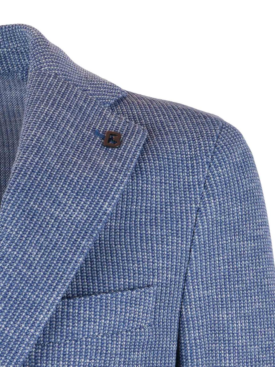 Breras Milano Textured Blue Notch Blazer Blauw