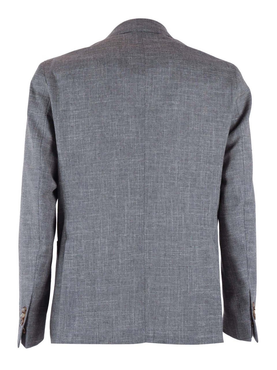 Breras Milano Grey Textured Two Button Blazer Grijs