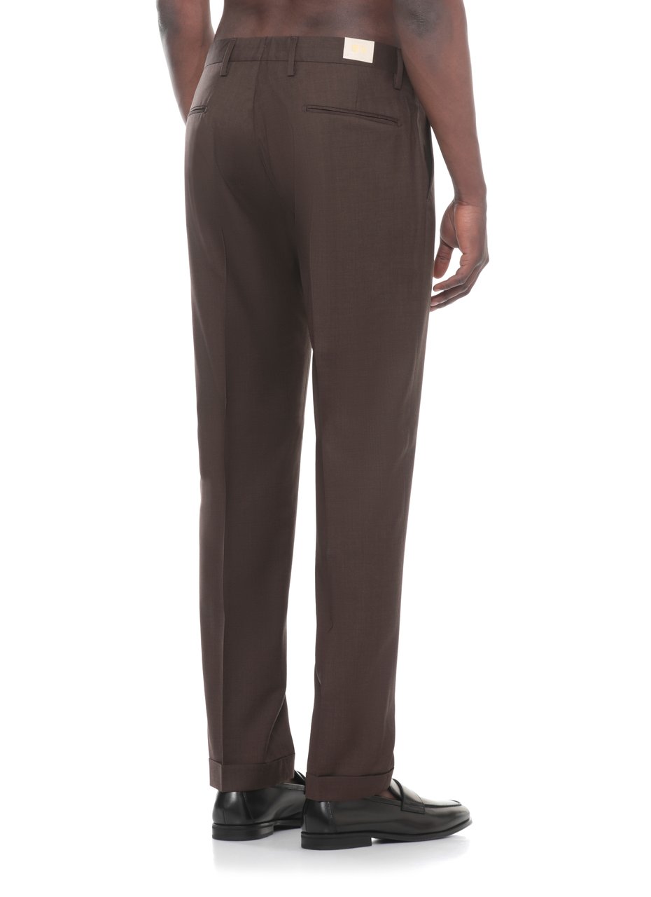 Briglia Brown Virgin Wool Straight-Leg Pants Grijs