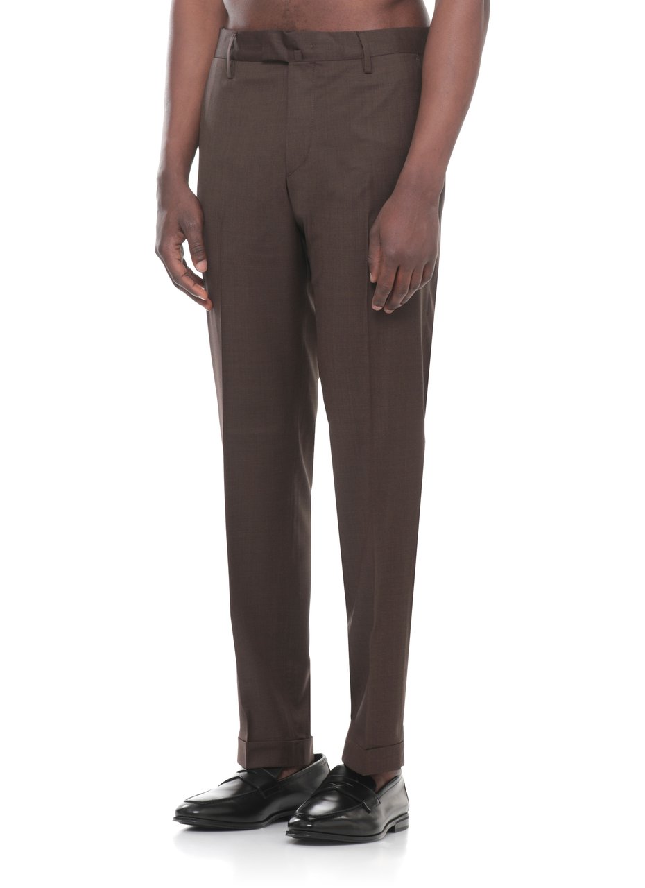 Briglia Brown Virgin Wool Straight-Leg Pants Grijs