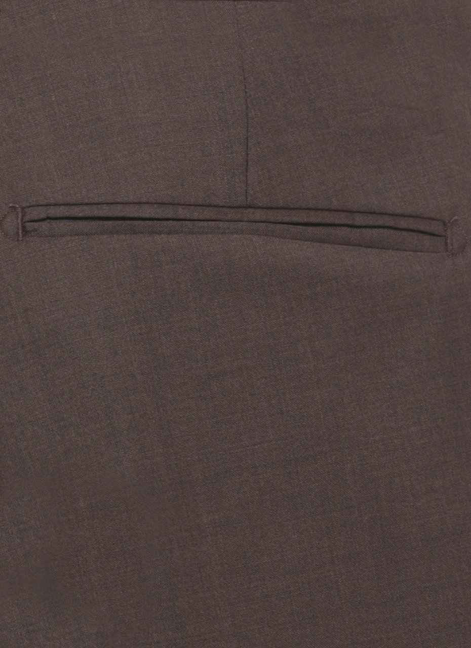 Briglia Brown Virgin Wool Straight-Leg Pants Grijs
