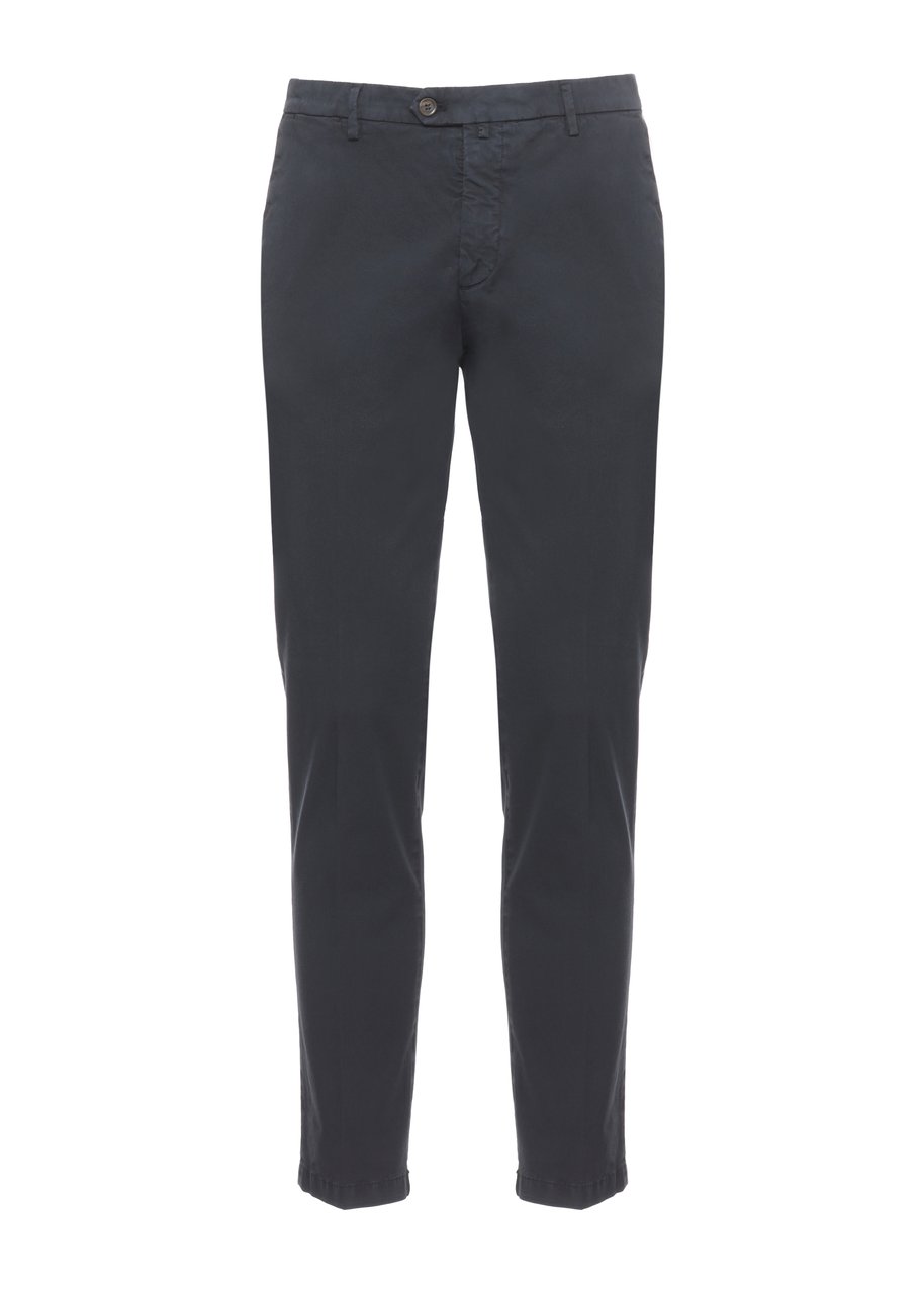 Briglia Blue Bg04 Cotton Straight-Leg Pants Zwart