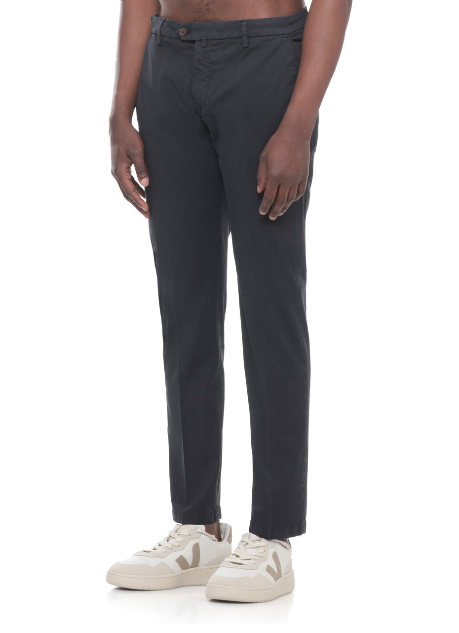 Briglia Blue Bg04 Cotton Straight-Leg Pants Zwart