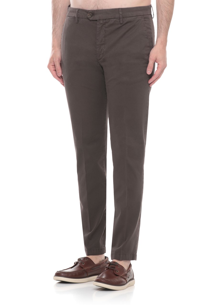 Briglia Brown Cotton Straight-Leg Pants Grijs
