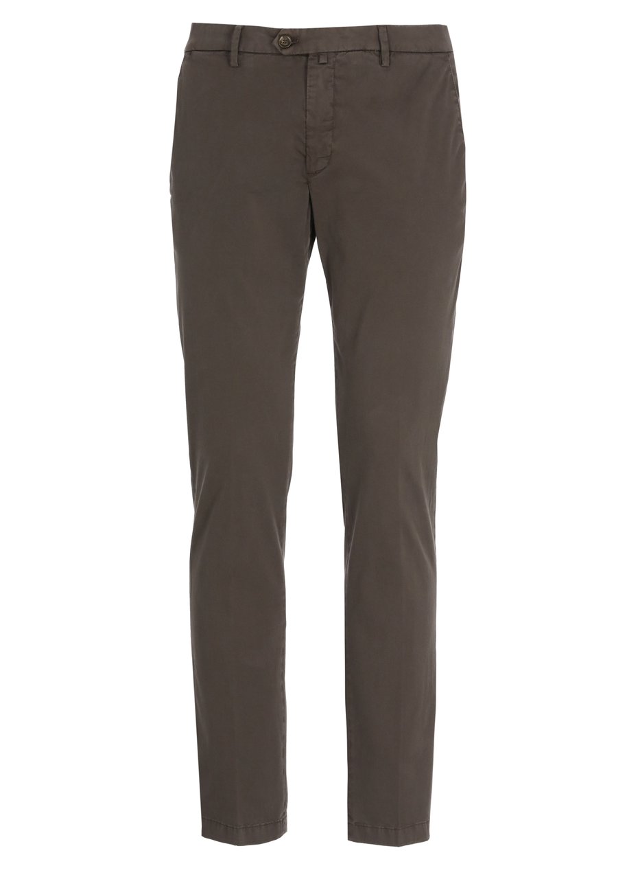 Briglia Brown Cotton Straight-Leg Pants Grijs