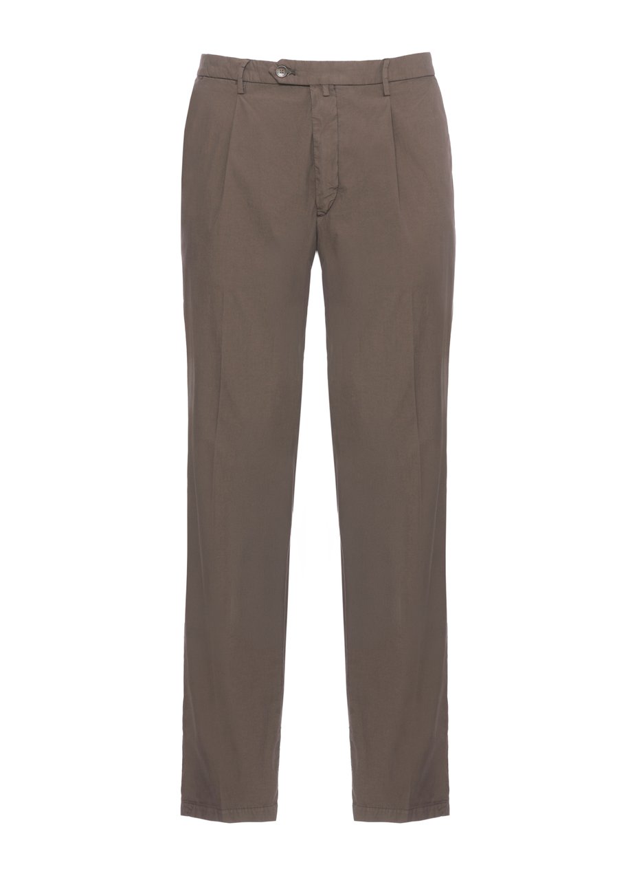 Briglia Brown Bg21 Flap Pockets Straight-Leg Pants Grijs