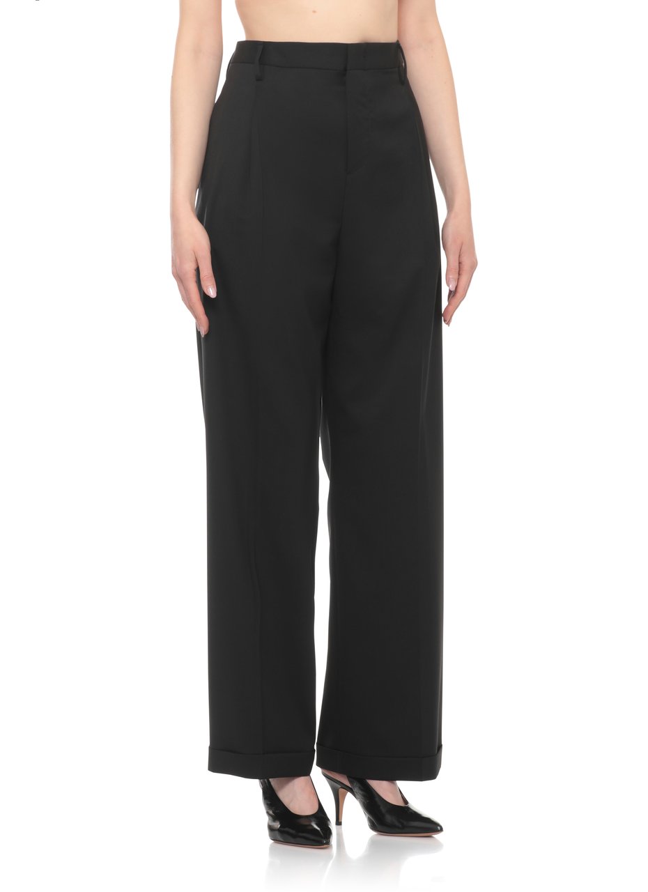 Briglia Black Borgonuovo Wool-Blend Formal Pants Zwart
