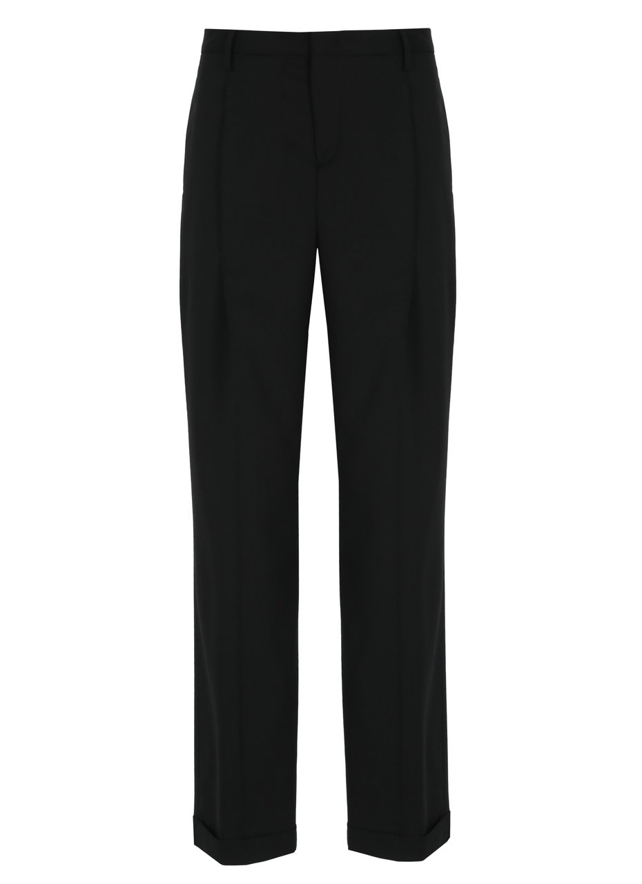 Briglia Black Borgonuovo Wool-Blend Formal Pants Zwart