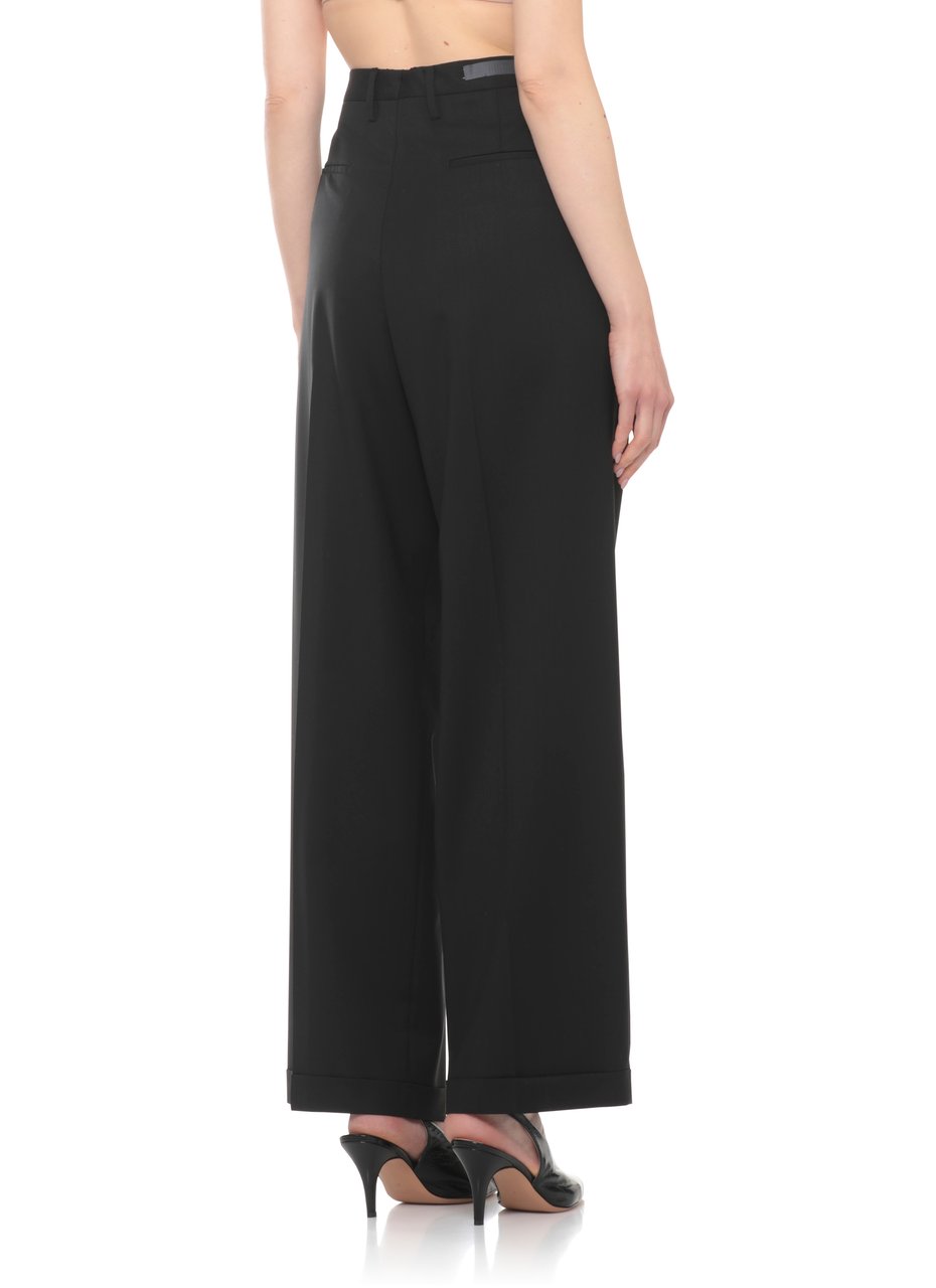 Briglia Black Borgonuovo Wool-Blend Formal Pants Zwart