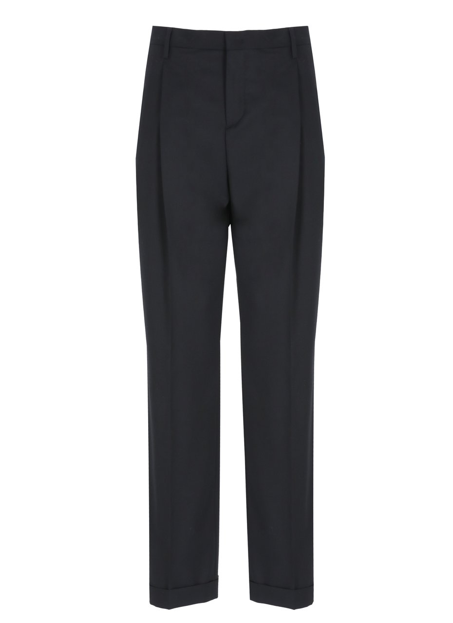 Briglia Blue Borgonuovo Wool-Blend Formal Pants Zwart