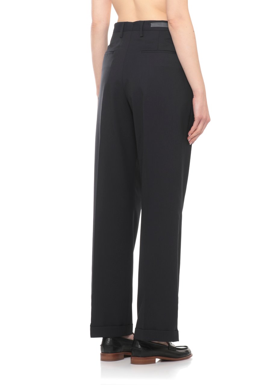 Briglia Blue Borgonuovo Wool-Blend Formal Pants Zwart