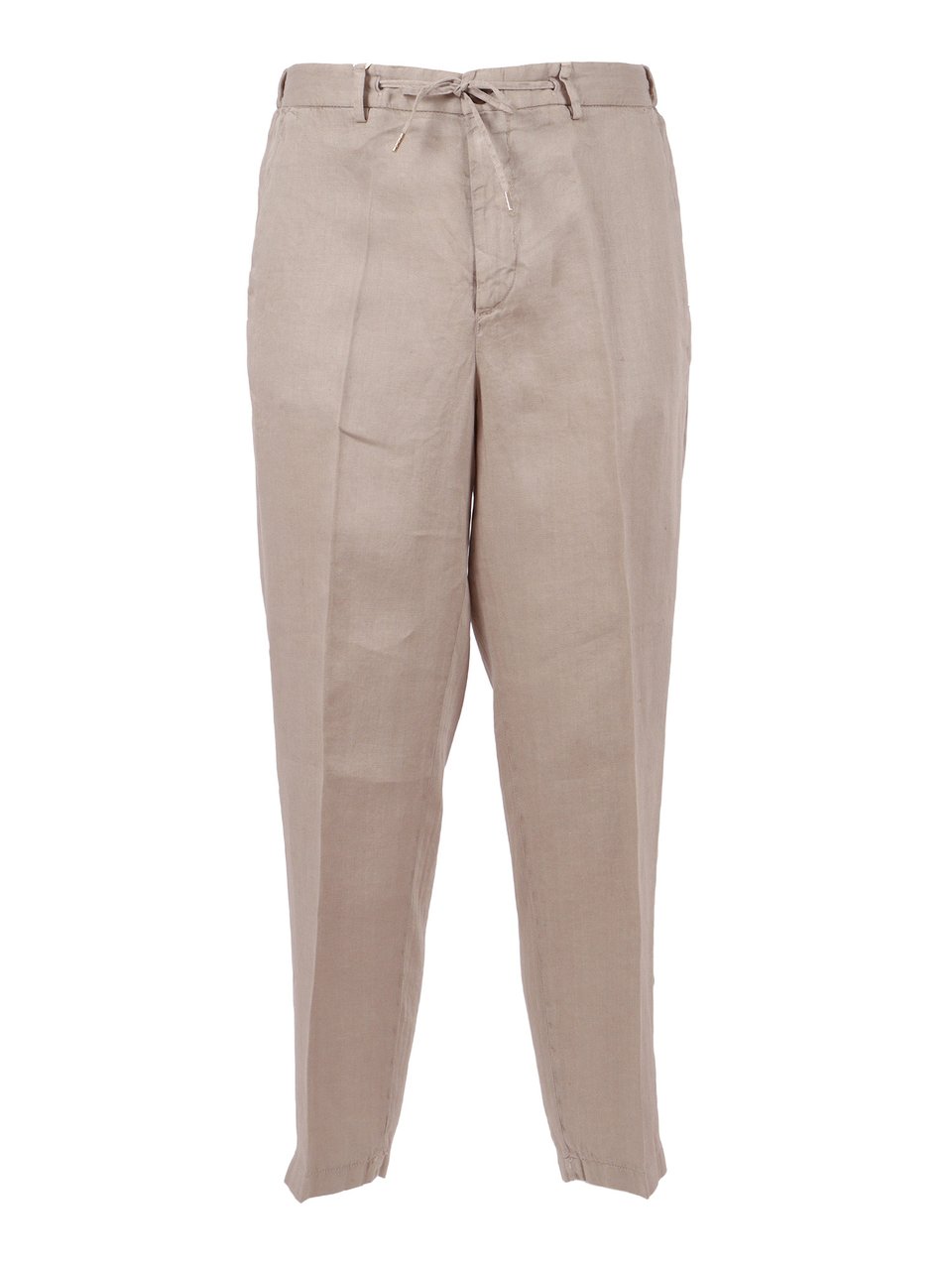 Briglia Linen Tapered Drawstring Straight-Leg Pants Roze