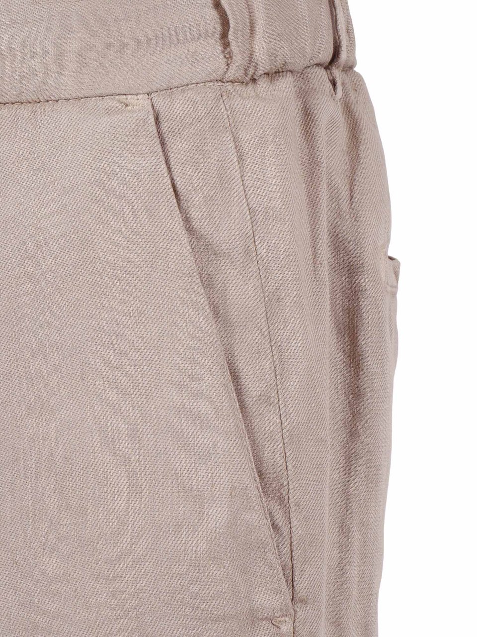 Briglia Linen Tapered Drawstring Straight-Leg Pants Roze
