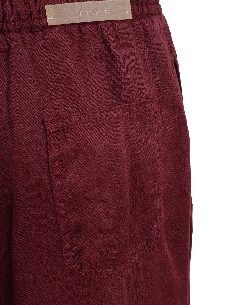 Briglia Burgundy Relaxed Fit Linen Straight-Leg Pants Zwart