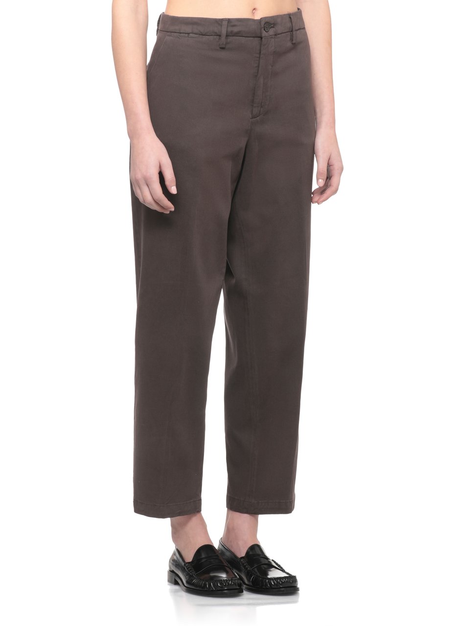 Briglia Brown Jeangw Cotton-Blend Straight-Leg Pants Grijs